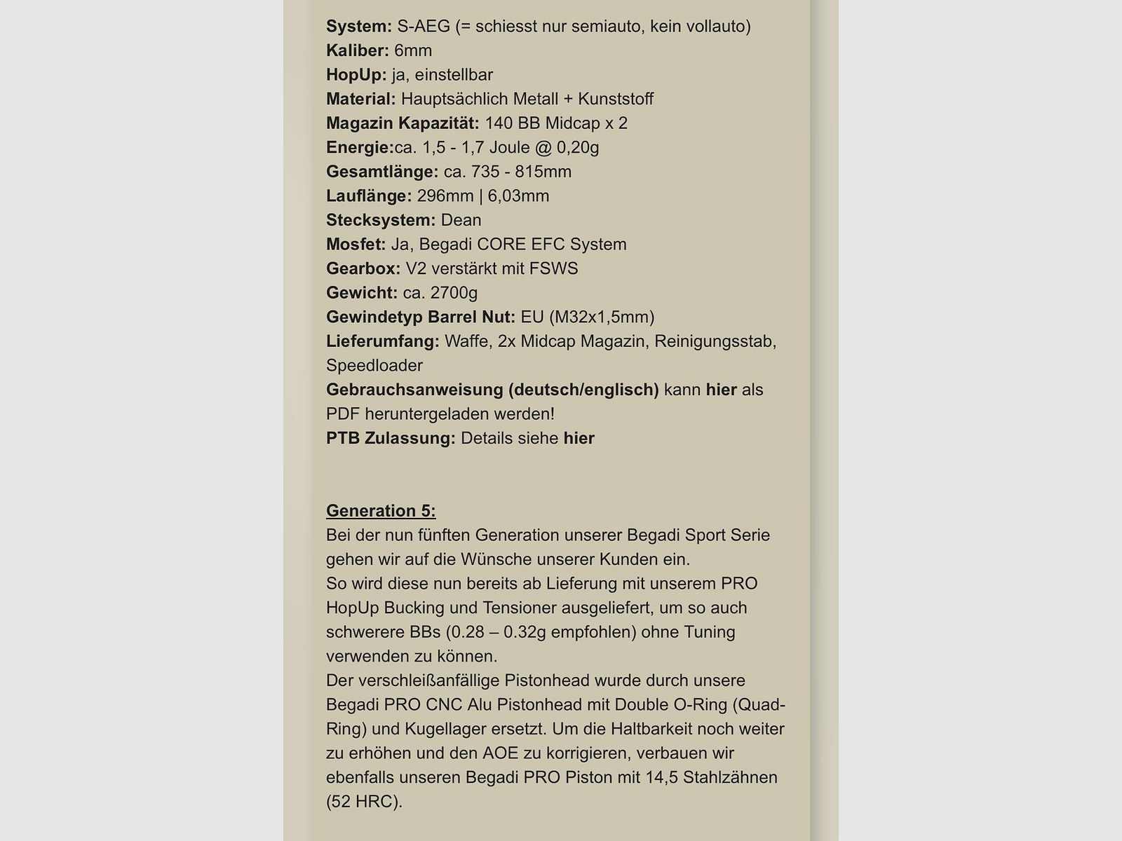 Airsoft M4 "Begadi Sport Nova CQB Gen5" AEG