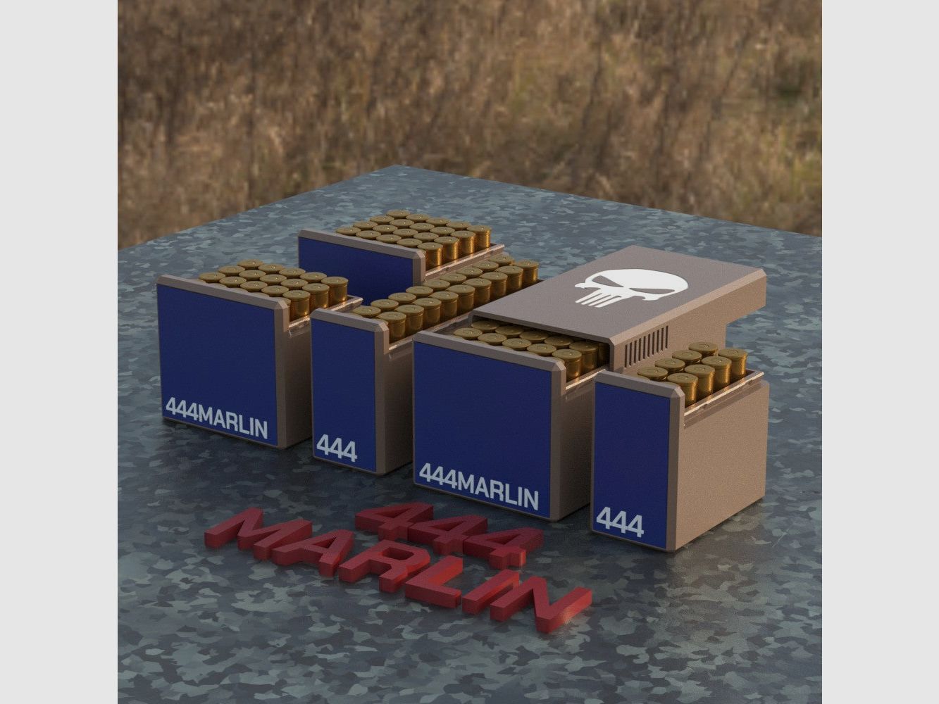 Filamelt boîte à munitions / Boîte à munitions .444 Marlin - boîte de cartouches pour 50 coups, fabriquée en Allemagne