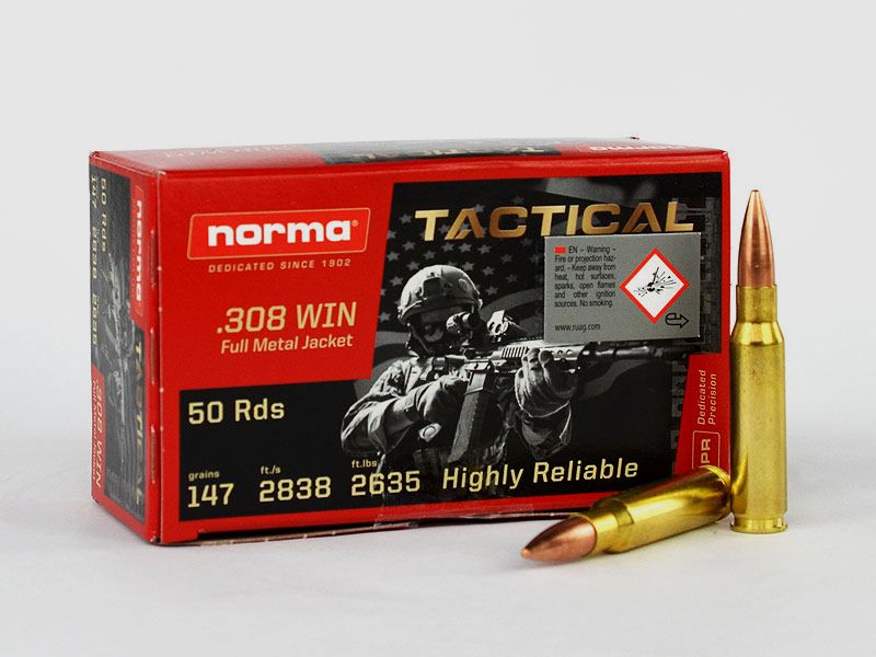 NORMA .308 Winchester TACTICAL, FMJ 147 grs 1 Packung (50 Schuss á 0,998 €*)