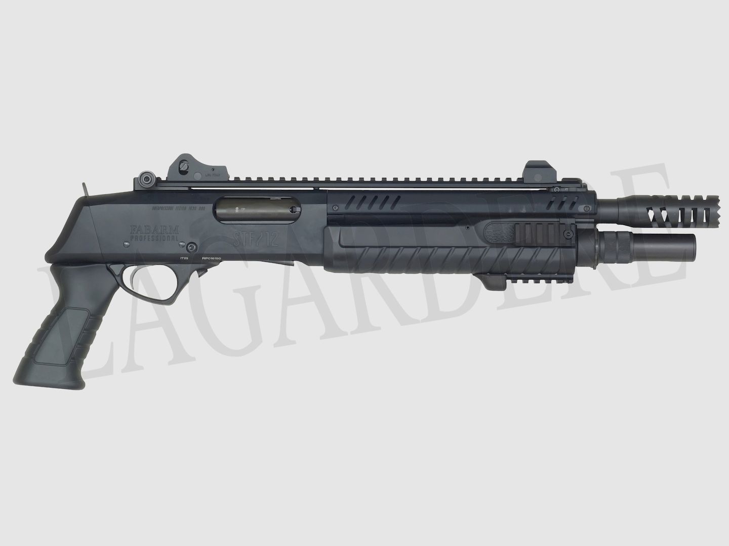 FABARM STF 12 COMPACT 11" SCHWARZE PISTOLE (VORDERSCHAFTREPETIERFLINTE)