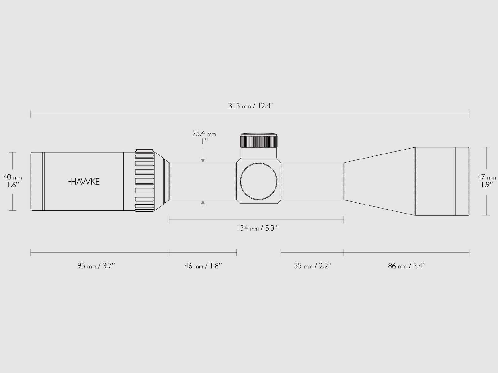 HAWKE 14220 Zielfernrohr VANTAGE 3-9x40 30/30 Centre Cross IR Leuchtkreuz