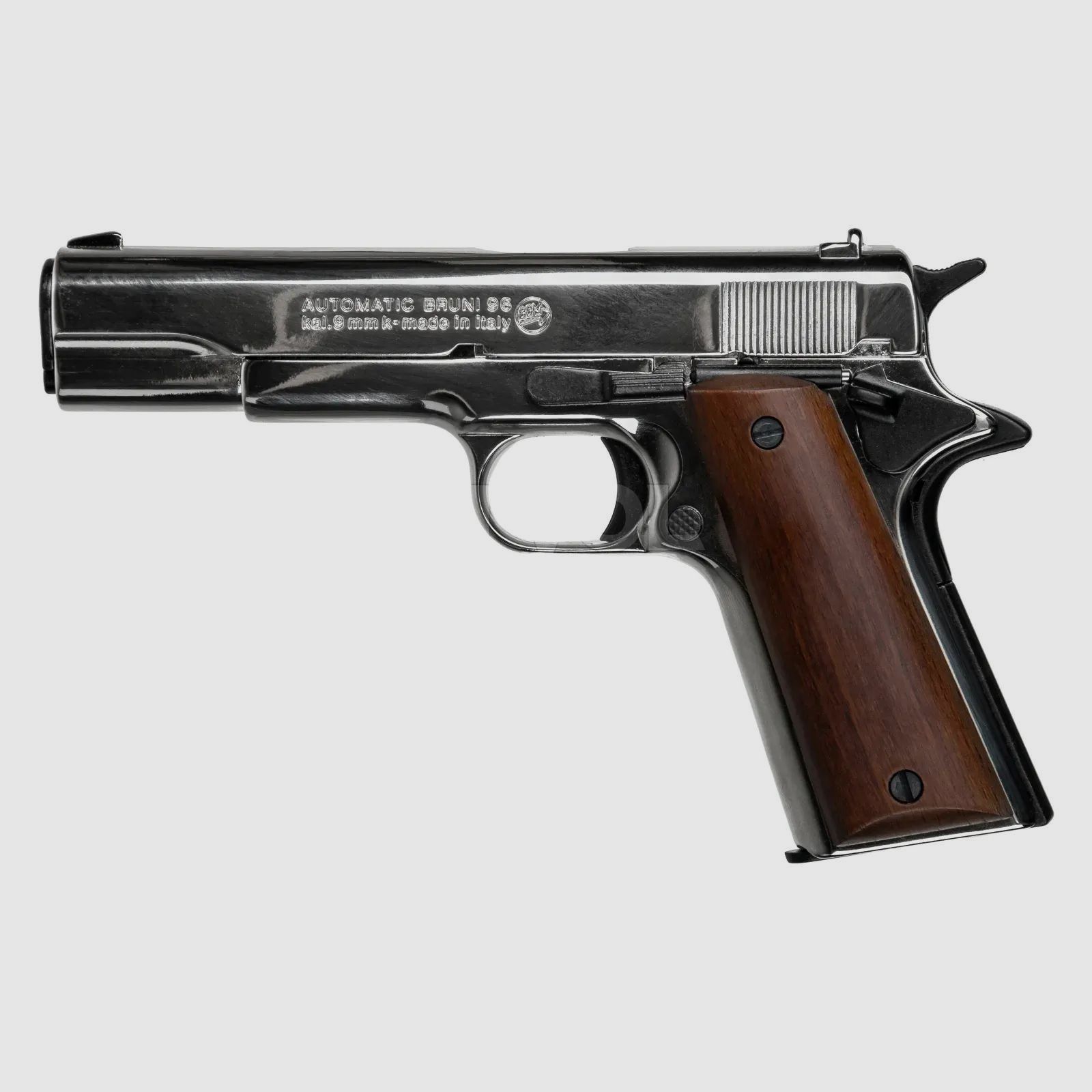 BRUNI 96 Nickel 9mm P.A.K. Schreckschusspistole Colt 1911 Nachbau