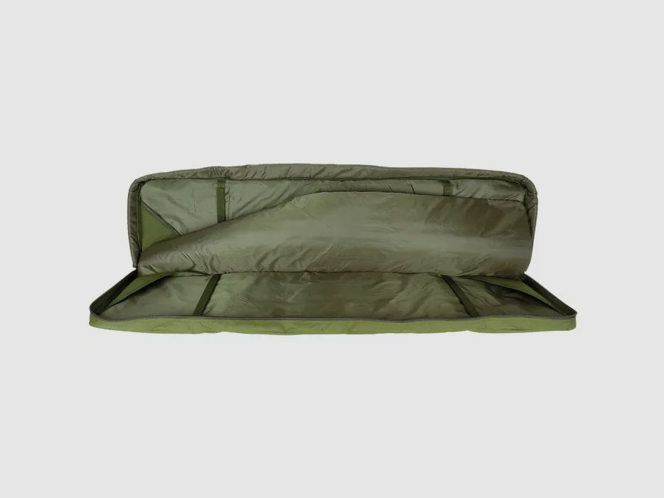 Sac à fusil pour 2 armes longues jusqu'à 140 cm, olive, avec cloison et sangles de sac à dos