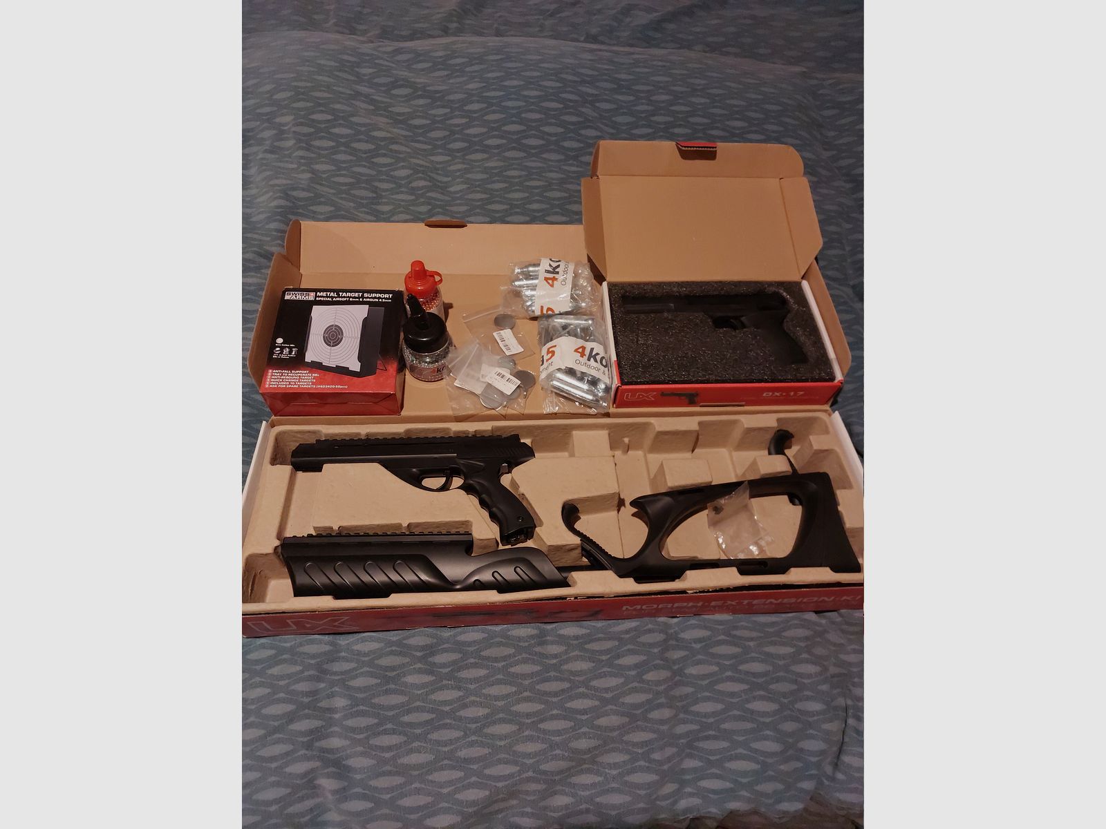 Set de carabine à air comprimé Umarex Morph 3X - carabine / pistolet à CO2 de 4,5 mm BB (P18) + pistolet à air comprimé Umarex UX DX17 calibre 4,5 mm Diabolo / 4,5 mm BB (P18)