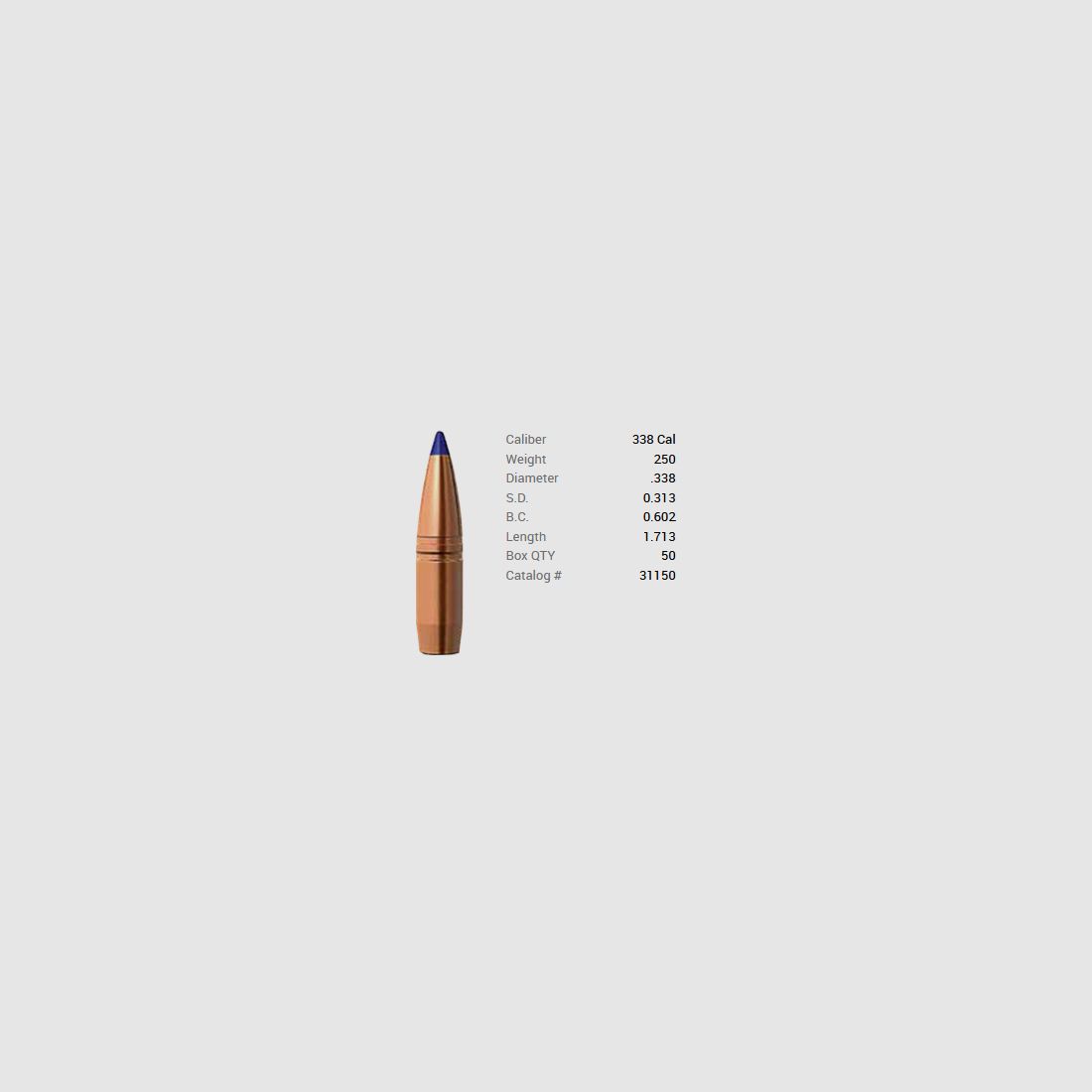 Barnes Geschoss .338 Lapua/.338 250GR Long-Range X BT 50 Stück