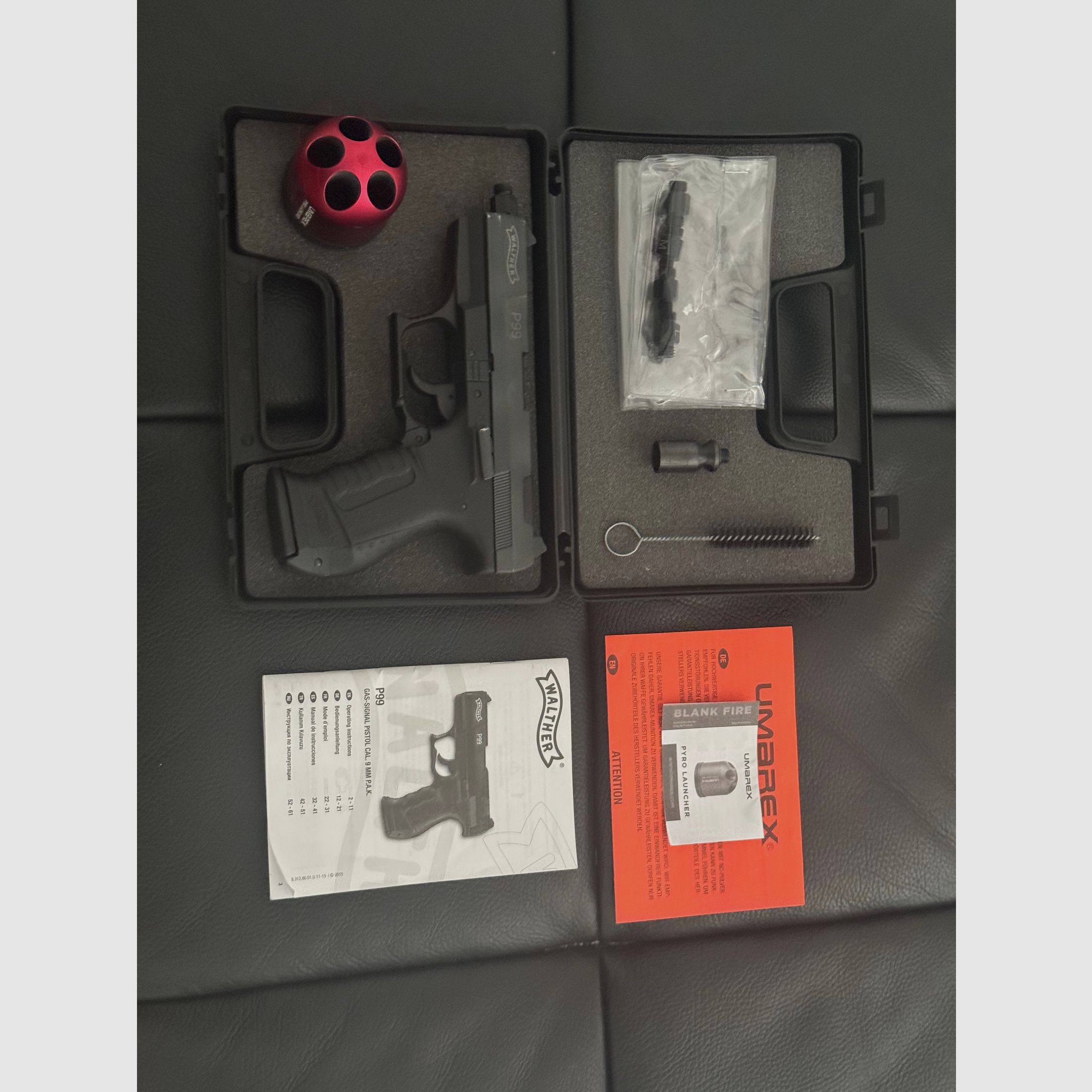 Walther P99 Pistolet à blanc 9mm P.A.K. noir & Umarex gobelet de lancement !