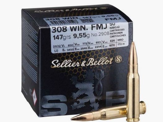 Sellier & Bellot .308 Win FMJ 147 grain / 9.55 grams