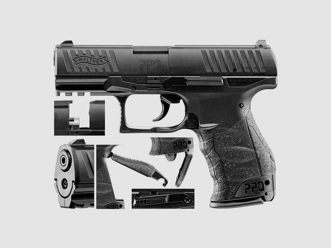 CO2-PISTOLE – UMAREX – WALTHER PPQ BLK | 4,5mm (.177) | CO2 | 8R, Bild 5 von 5