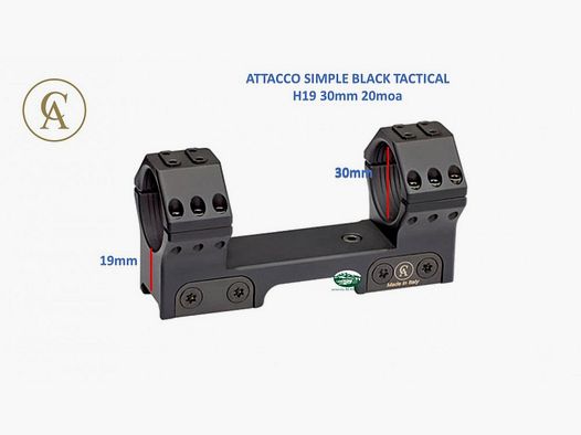 CONTESSA anelli simple black tactical 30mm H19 - 20 moa - SBTFX02/20