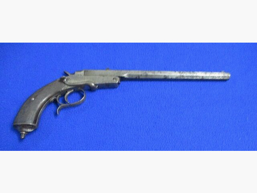Pistola de salón alemana, pistola de tiro, de antes de la guerra, de un solo disparo, con licencia amarilla.