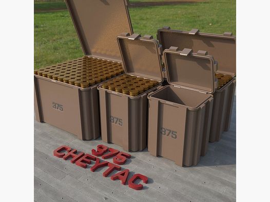 Filamelt Munitionsbox / Ammo Box .375 CheyTac – Patronenbox ‘Klappdeckel’ – 20 / 25 / 50 / 100 Runden