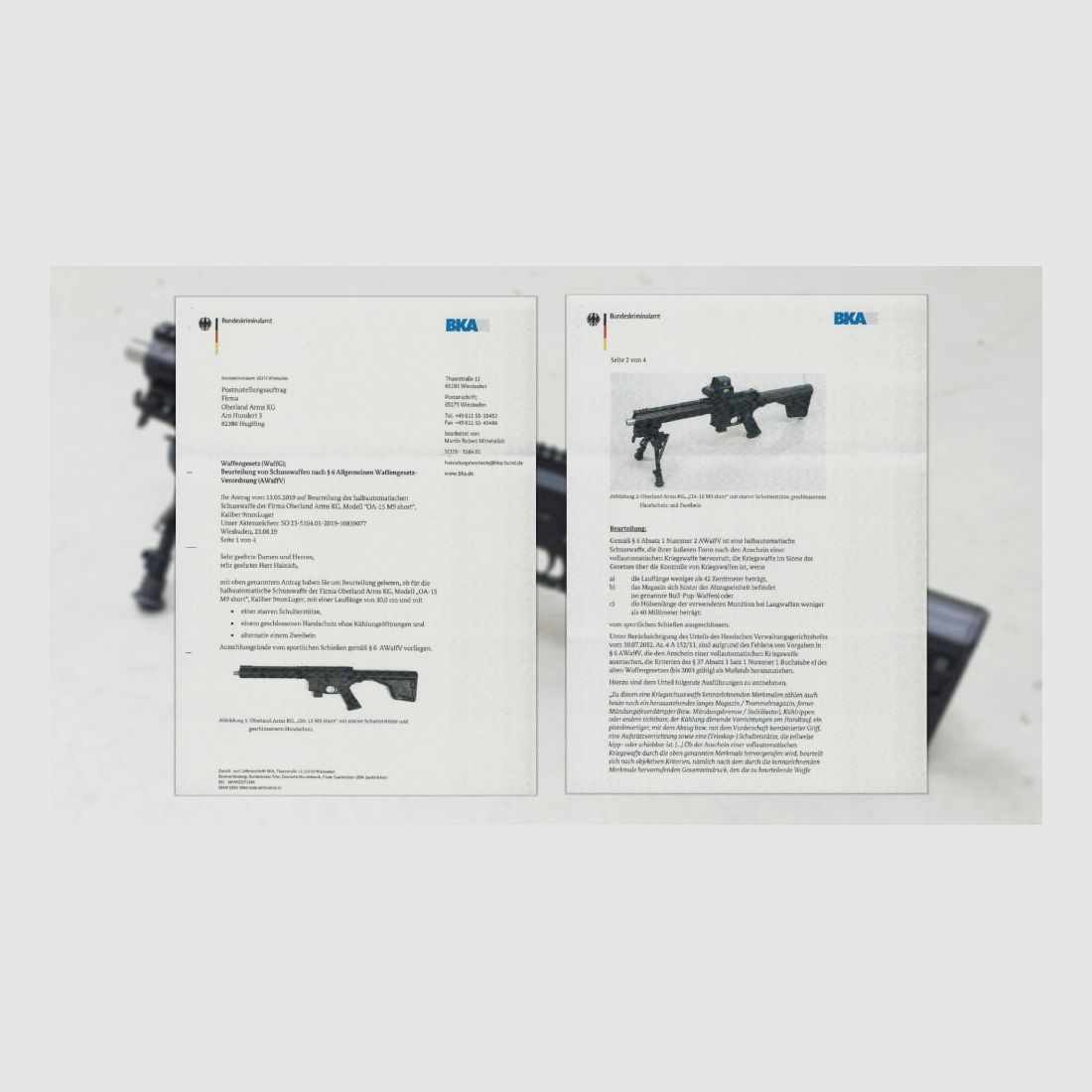 OBERLAND ARMS OA-15 PR M9 SHORT 12” HEAVY BARREL 9mmLuger