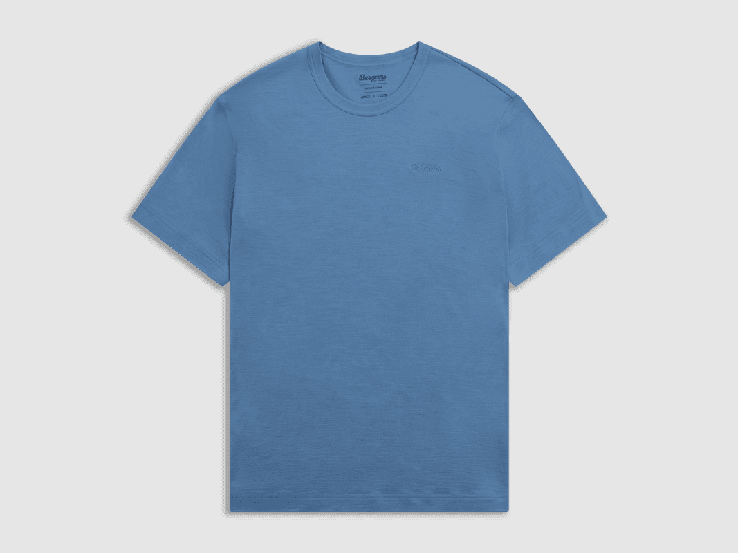 Bergans Logo Merino Tee Men Elemental Blue L