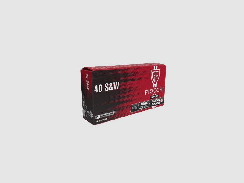 Fiocchi 40 S&W Pistolenpatrone 170gr FMJ, Bild 1 von 2