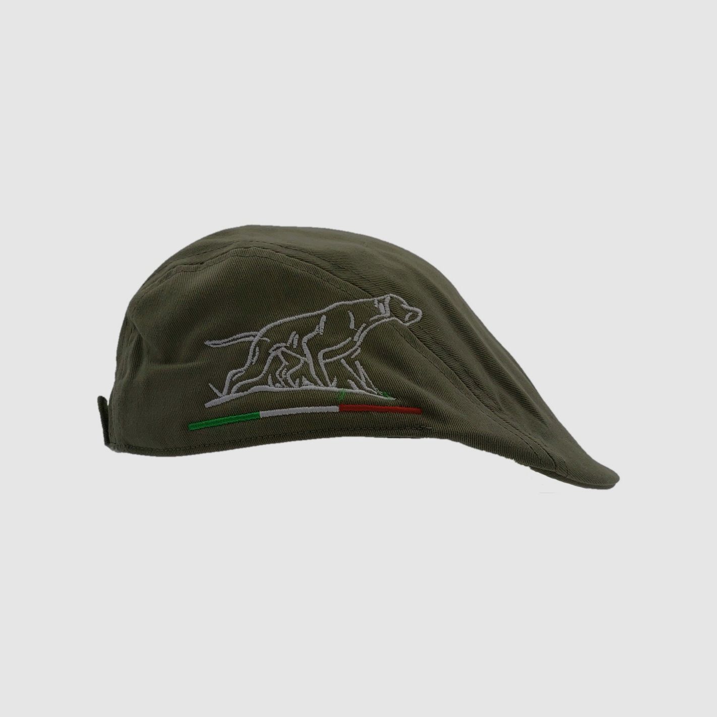 Coppola verde con ricamo Pointer, immagine 1 di 3