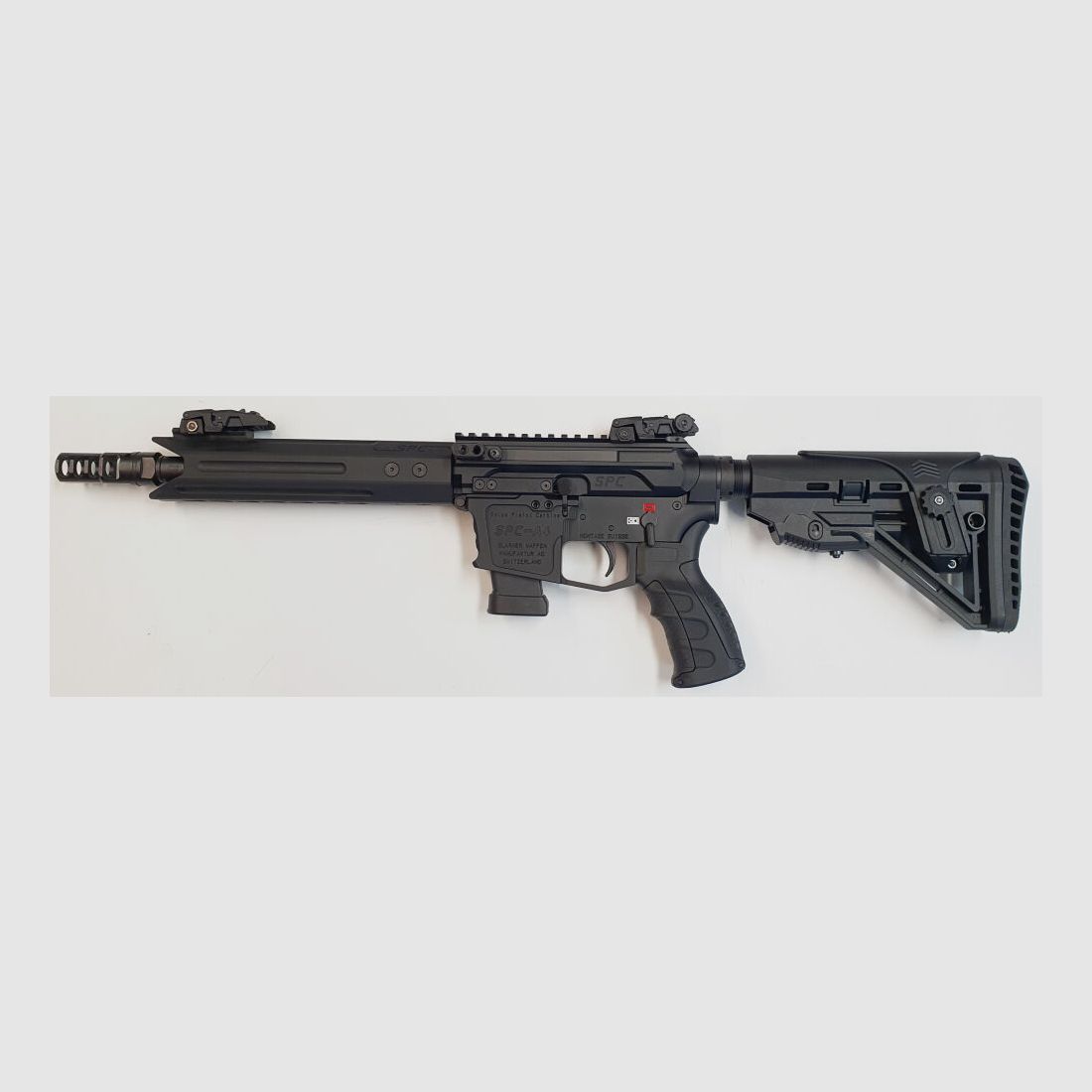 GWMH AG Semi-Automatic Rifle GWMH SPC-SPORTER A4 10" (SWISS PISTOL CARBINE) BLACK Cal..45ACP AR15 Glock Magazine