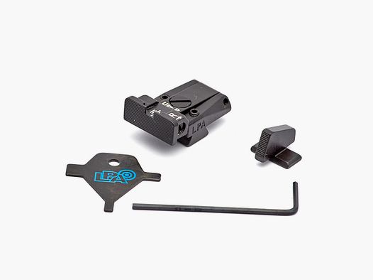 LPA SPR62BN07 Juego de mira ajustable para Browning HP Vig., HP MKIII, HP Pract., HP40 S&W con cola de milano punto de mira