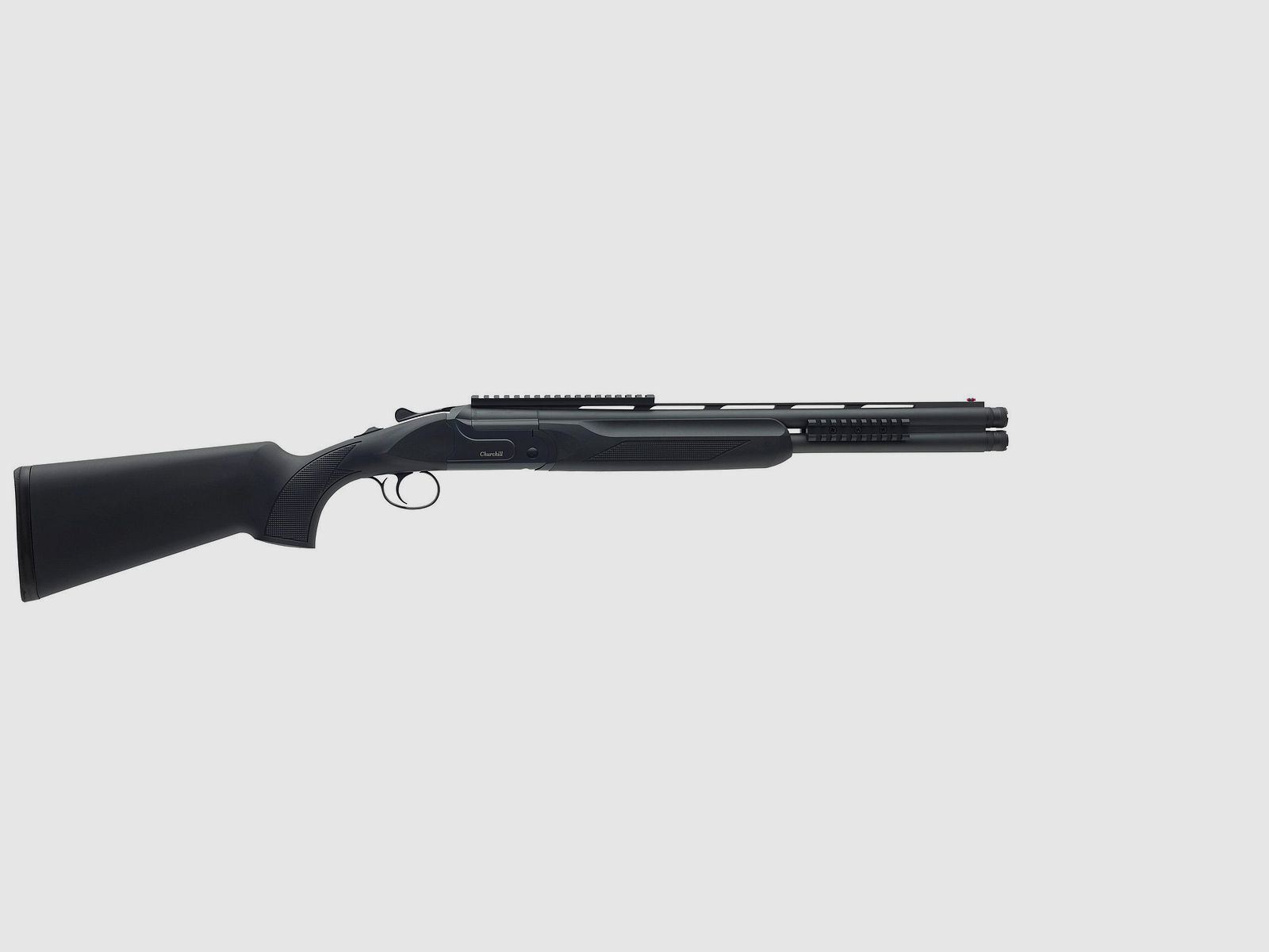 Akkar – Flinte / Churchill 206 Defense / Kal. .12/76 / Kunststoffschaft / Rails / 51cm Lauf / 3,3 kg / 5 Wechselchokes (Remington kompatibel) / OCC, Bild 1 von 3