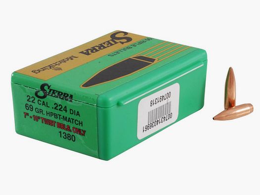 Proiettile Sierra .22/.224 69GR Match King HPBT 100 Pezzi
