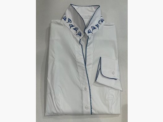 Blouse Wallmann avec broderie de cerf en bleu