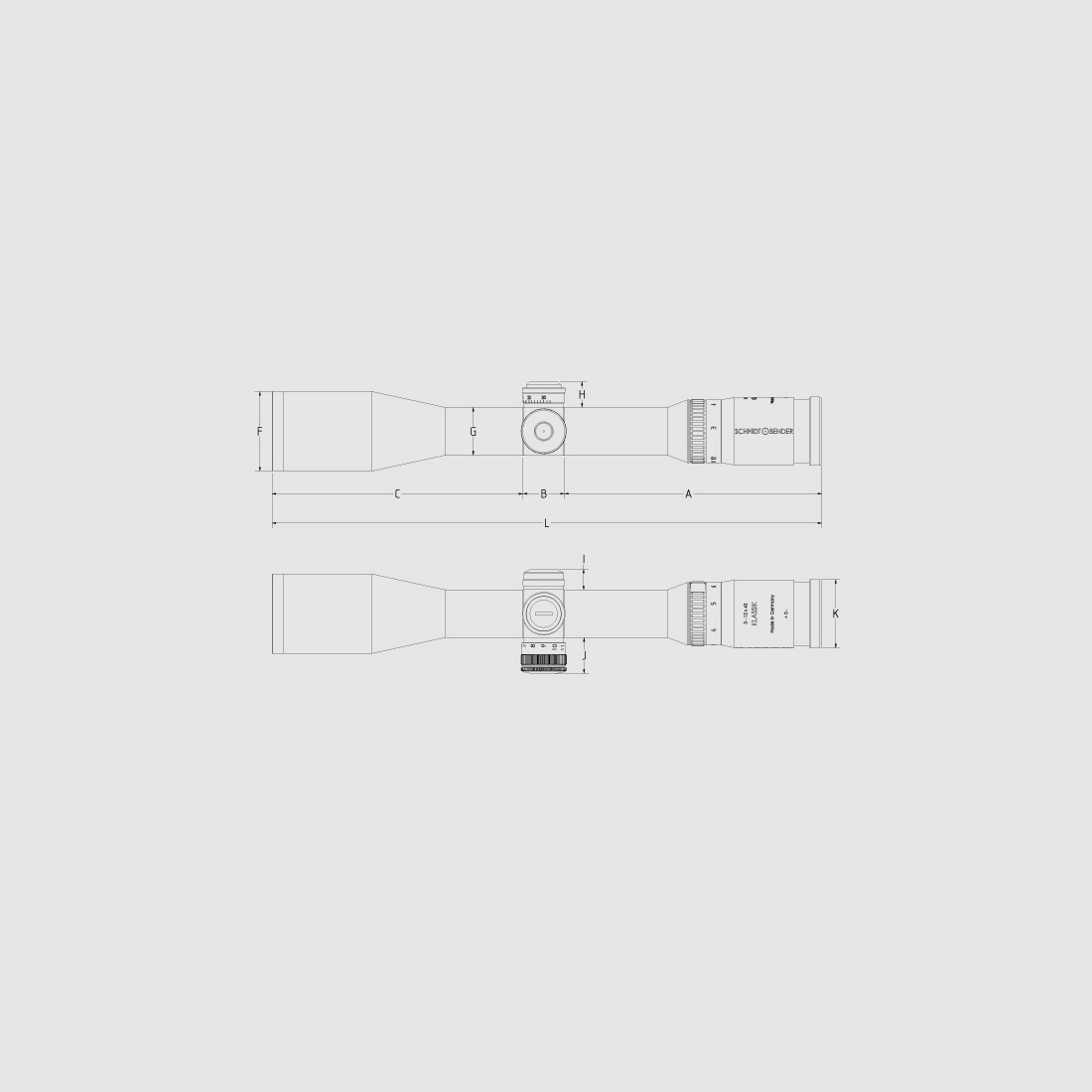 Schmidt e Bender telescopio 3-12x42 Klassik LM L3 reticolo