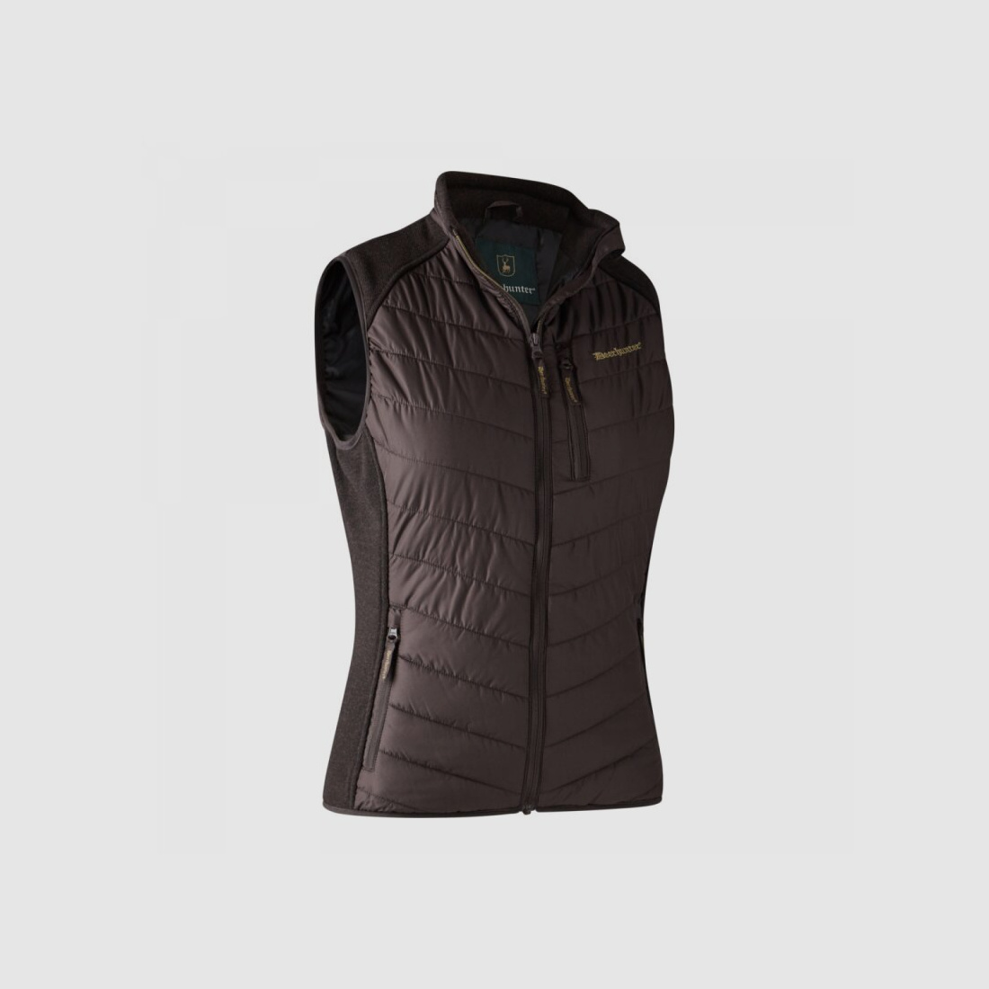 Deerhunter Lady Caroline wattierte Weste mit Strick Dark Prune