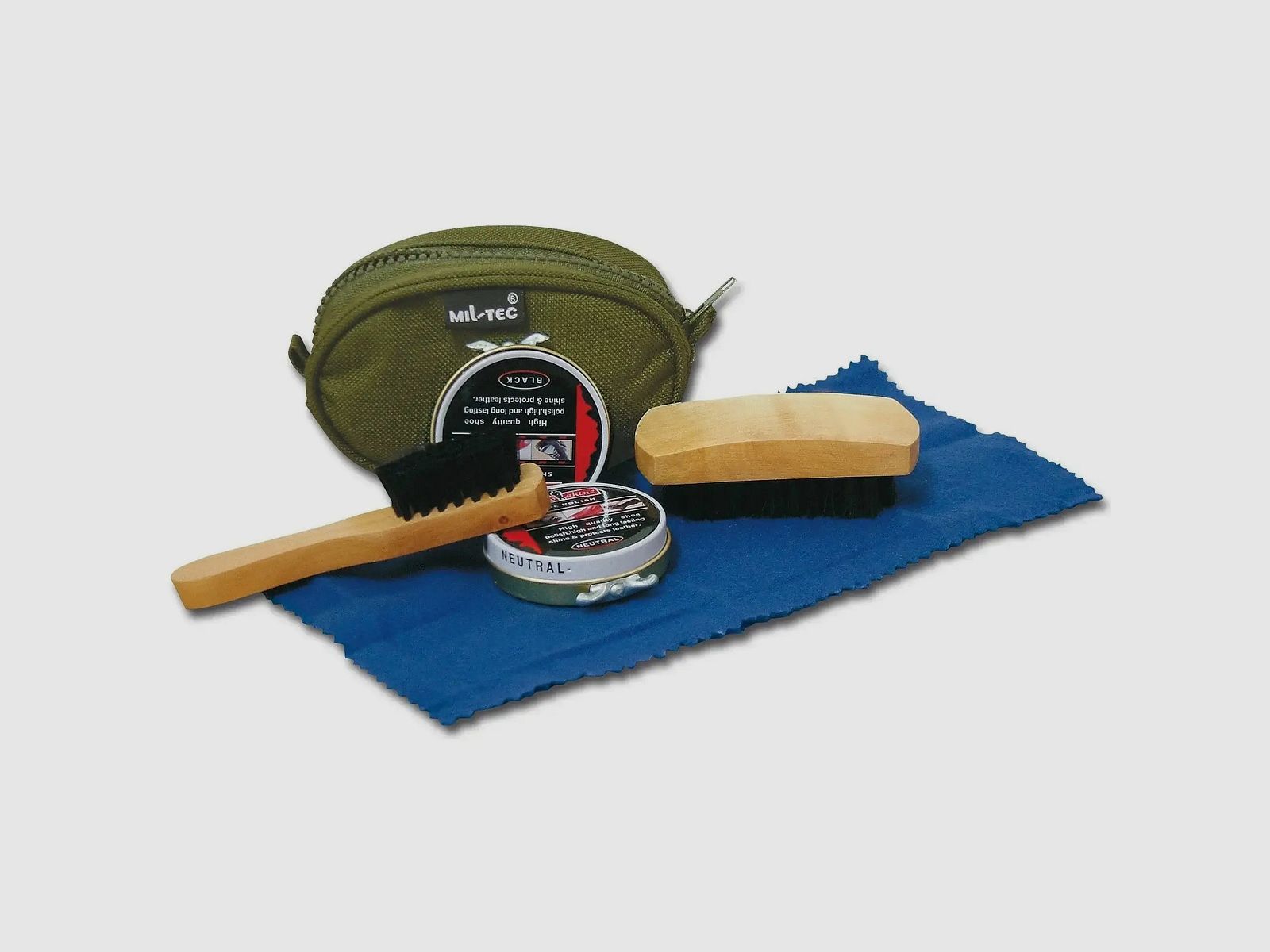 Kit de nettoyage de chaussures Mil-Tec - Olive