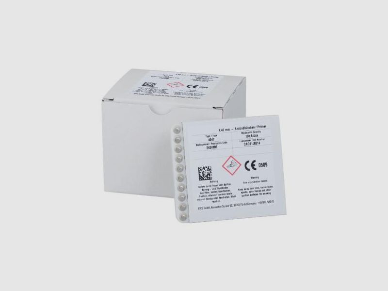 RWS Zündhütchen Small Pistol Magnum SX 100 Stk #4047  4,45mm