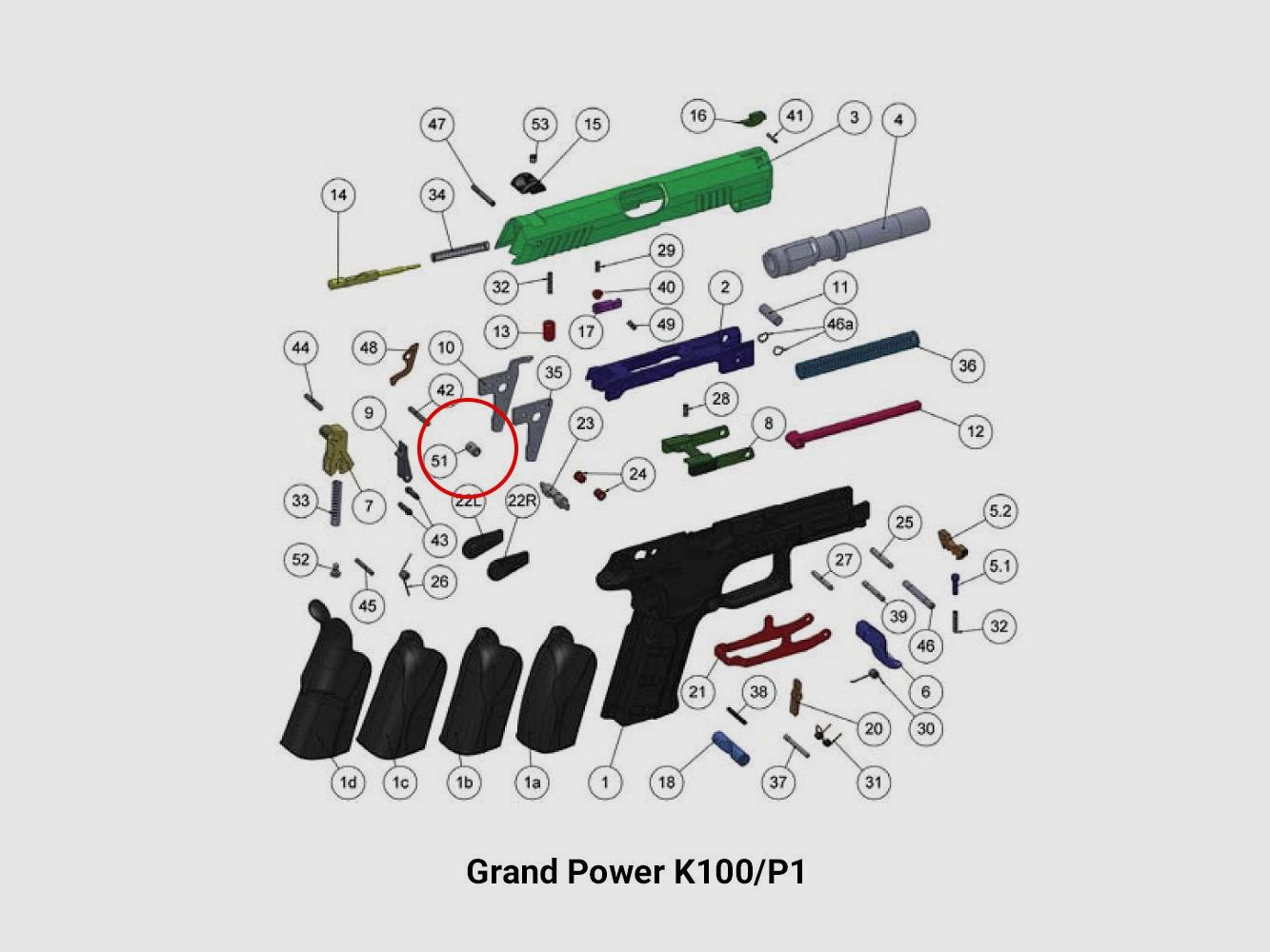 Columna de distancia Grand Power para K100, imagen 3 de 3