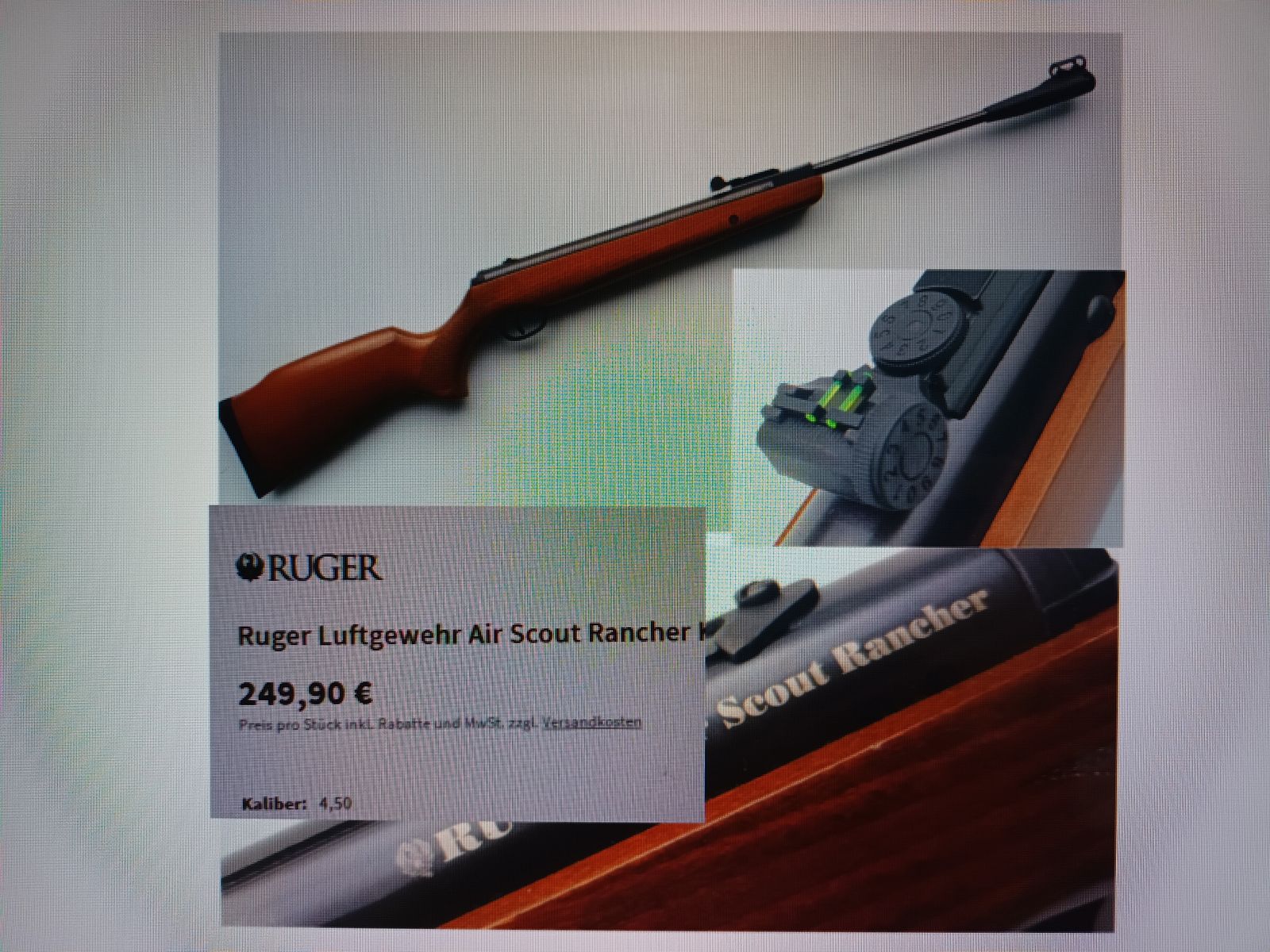 carabina ad aria compressa __ Ruger Air Scout Rancher __ calibro 4,5 mm (.177) ___ Nuovo Prezzo 249,- EUR, immagine 2 di 6