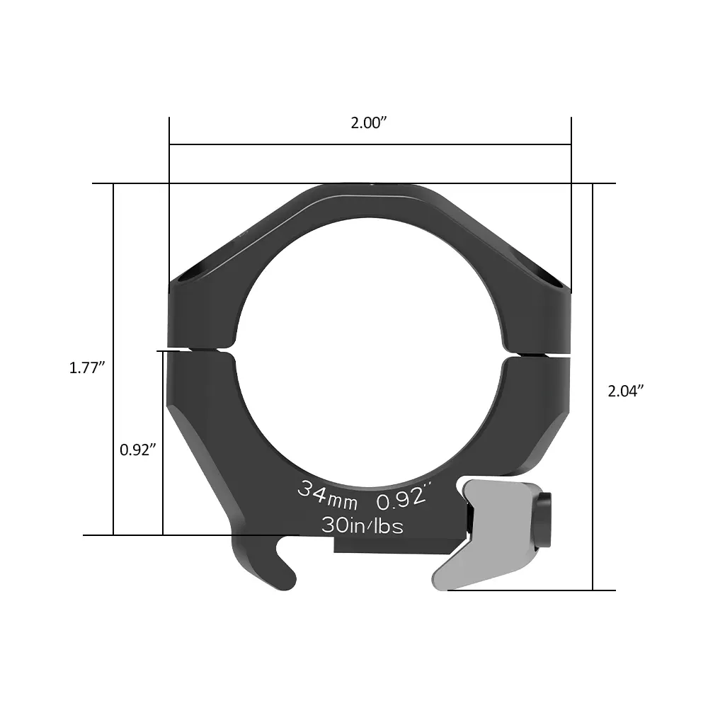 Arken Optics Halo Ti anello di montaggio 34 mm – altezza 23,4 mm, immagine 5 di 5