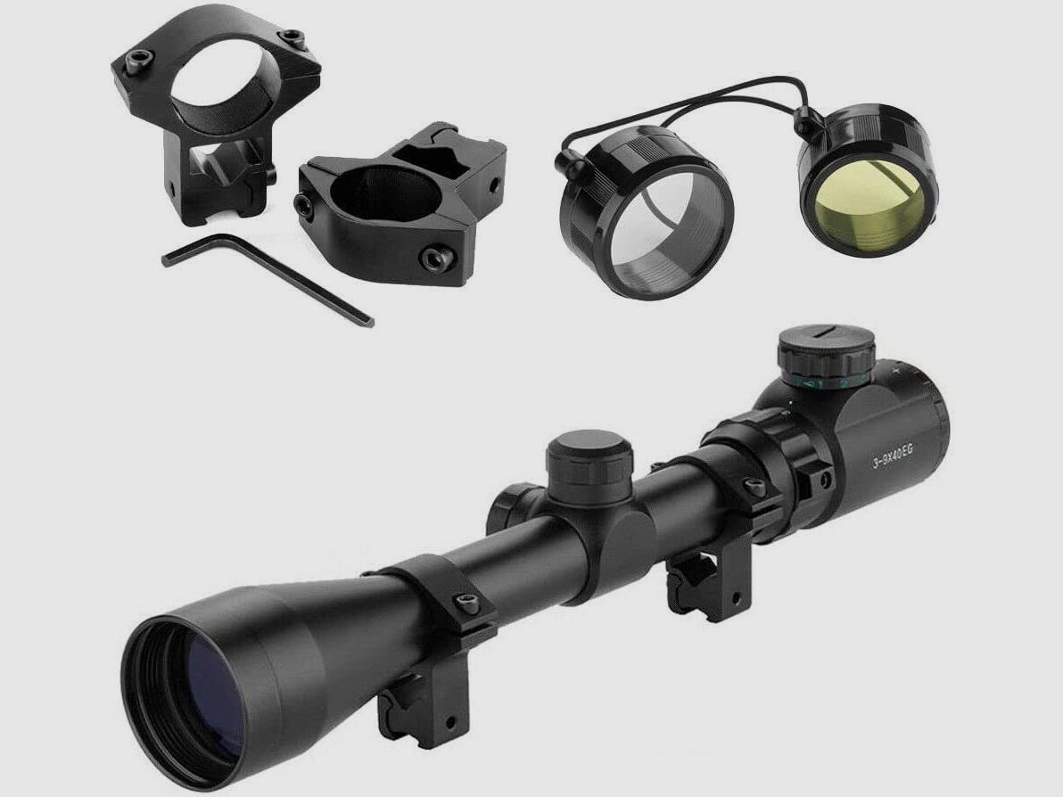 6-24x50 Gewehrzielfernrohre inkl. 11mm,Rot&Grün,für Jagd Softair und Sport