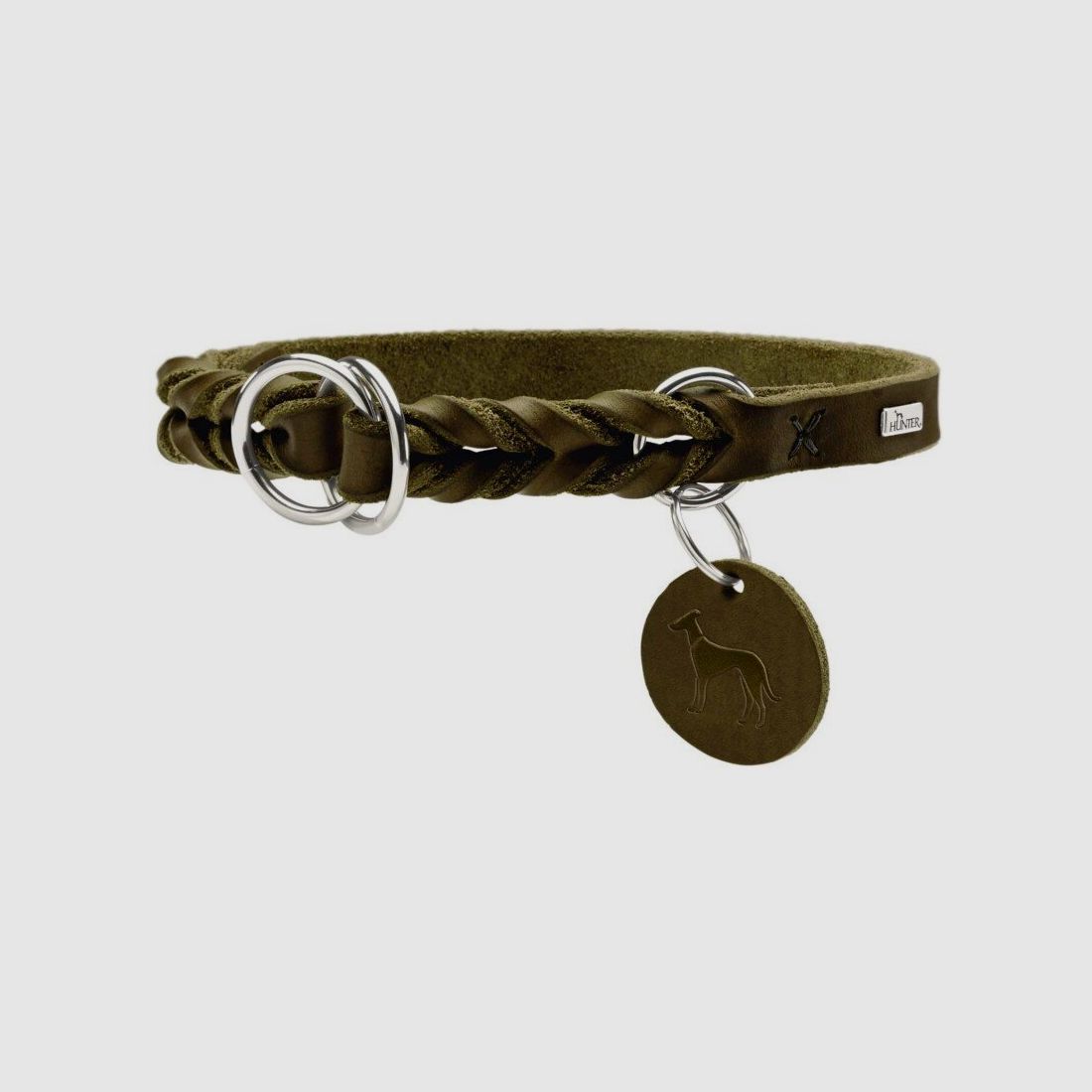Hunter Dressurhalsung Solid Education Leder / Oliv