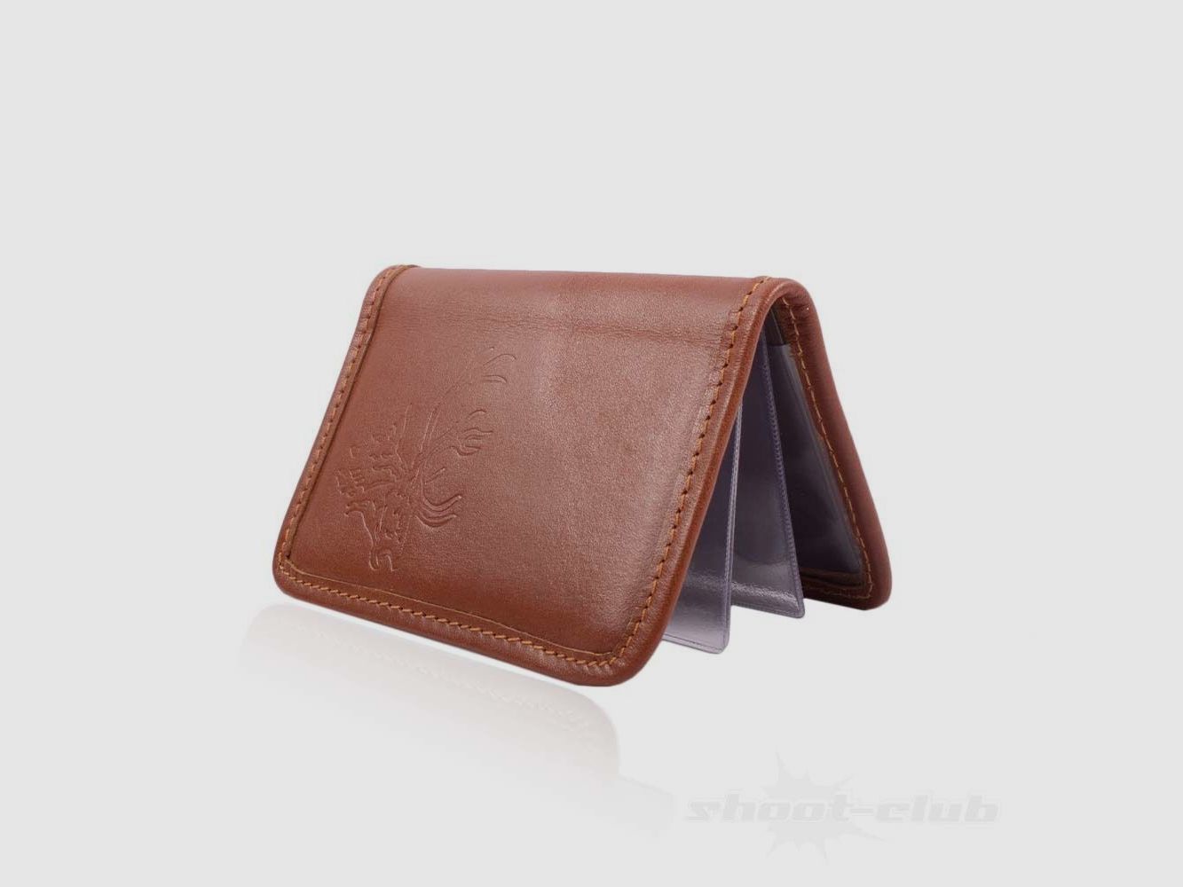 Various hunting license bags deer leather, brown