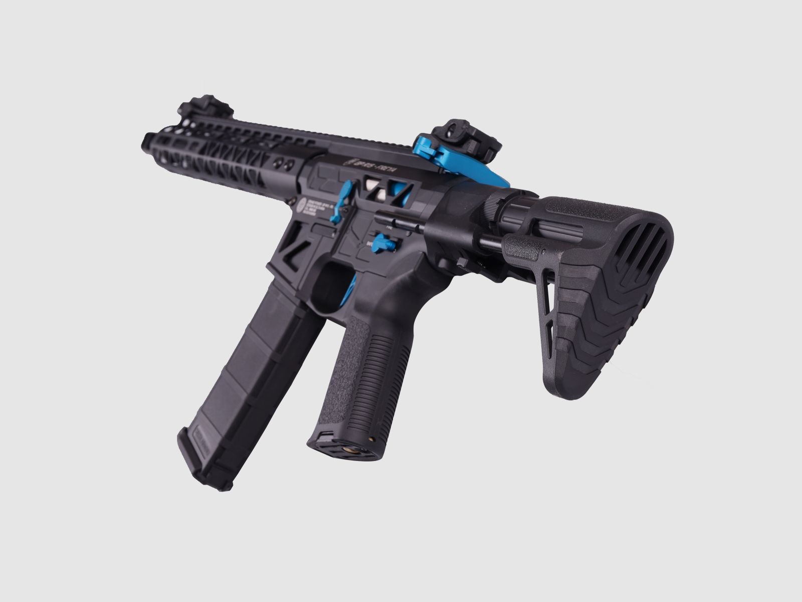 GP R15 FREYA ALPHA Full Skeleton PDW 13" gen.2 M-LOK Czarny/Niebieski S-AEG Wolny od 18 lat -F- | Delta Armory