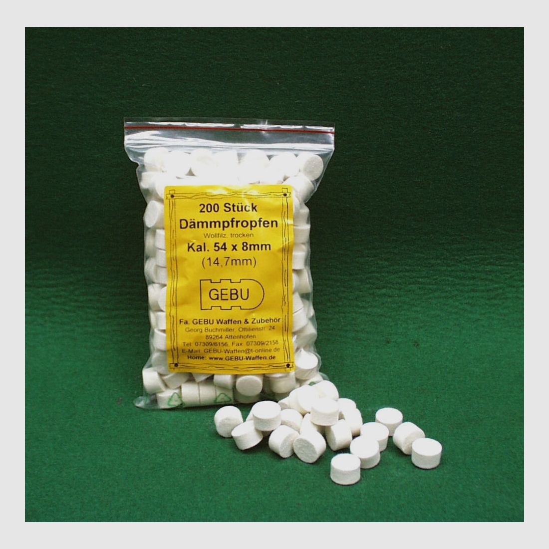 GEBU geluidsisolatiepluggen kaliber 54 x 8mm