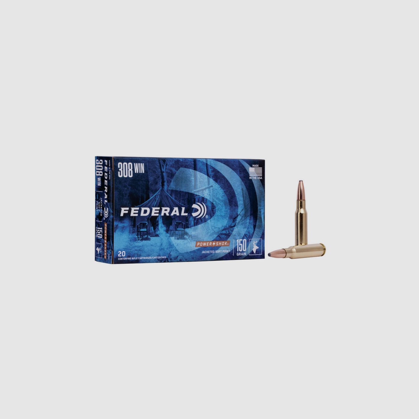 Büchsenmunition FEDERAL Power-Shok – 308 Win. – 150 grains – SP