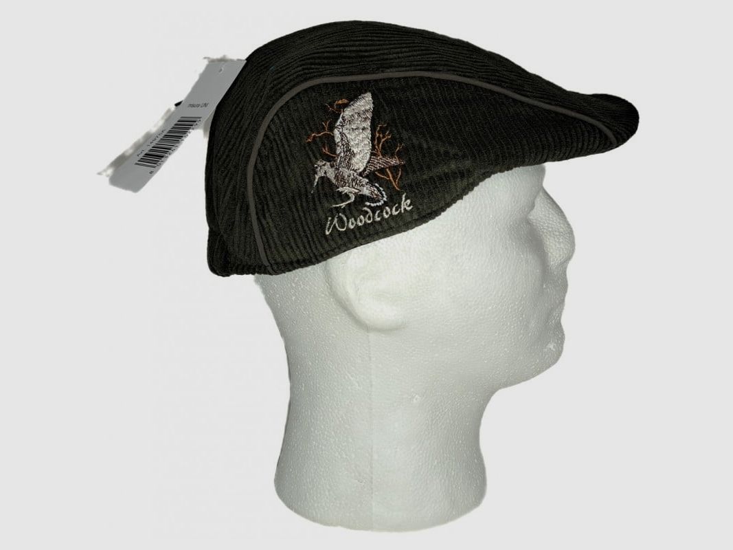 GREEN VELVET CAP WITH WOODCOCK EMBROIDERY