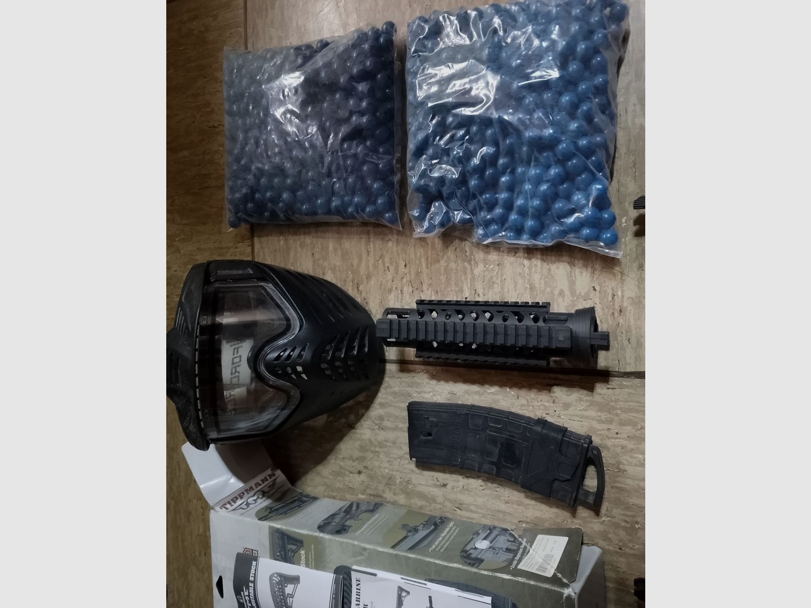 Tippmann Tmc Elite Markierer .68 Zubehör Tuning Lauf 1000 stk. Paintballs Cal 68 Set LED Lampe 3 Magazine Maske Ovp 