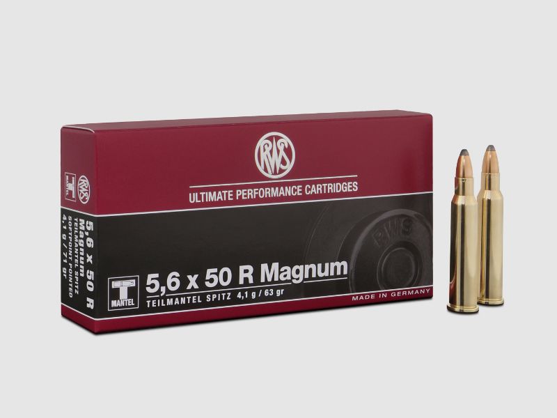 RWS 5.6x50 R MAG TM 4.1g/63gr. Rifle cartridges