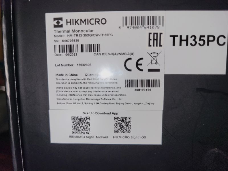 HICMICRO THUNDER TH 35 PC Waermebildvorsatzt