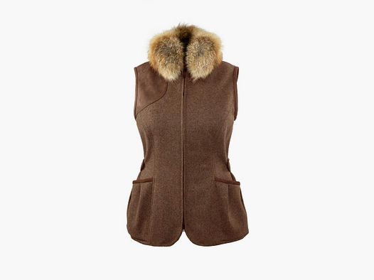 Ladies' Loden Hunting Vest "Waldschnepfe" - Brown