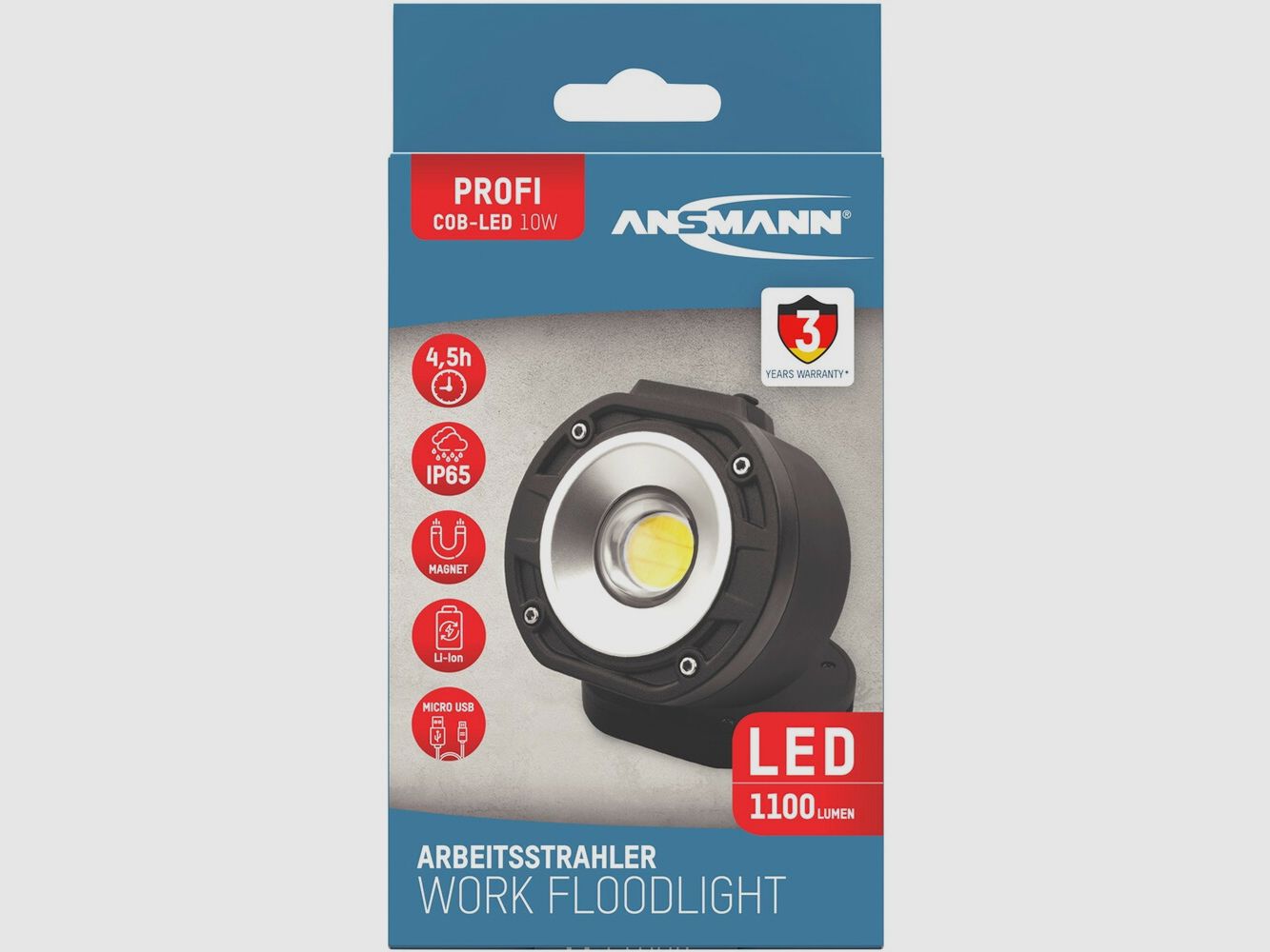 Ansmann Set – FL1100R spotlight & mini booster, imagen 4 de 7