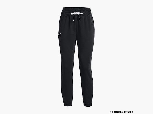 PANTS – UNDER ARMOUR – WOMEN – JOGGER RIVAL TERRY Black / White – 001