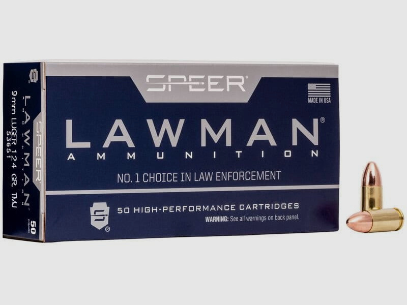Speer Lawman 9 mm Luger 124 gr. Palla intera - 50 pz.