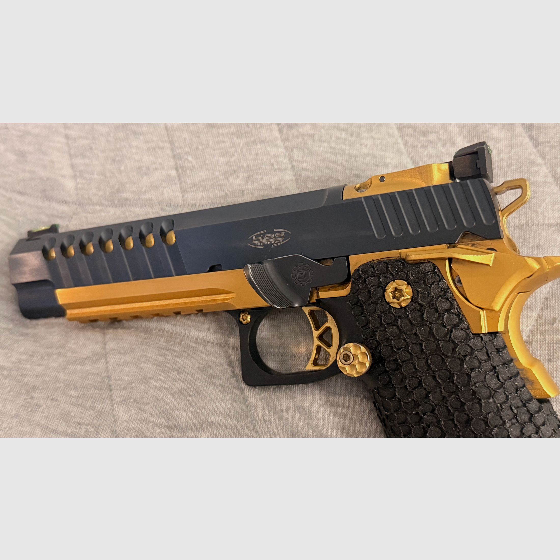 IPSC Standard Optic STI 2011 HPS Guns Range Master 5.4“ with front cut, Picatinny rail weapon is optic ready and Odin2 stock