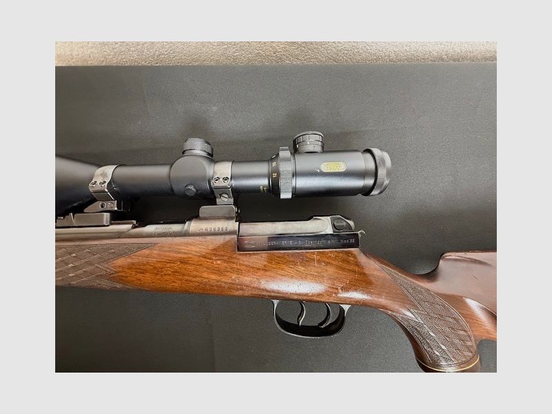 Mauser 66 rifle de caza, rifle de repetición de cerrojo de acción recta, rifle de caza calibre 30-06 en muy buen estado, incl. Tasco Titan 4-12x56 con punto de luz.