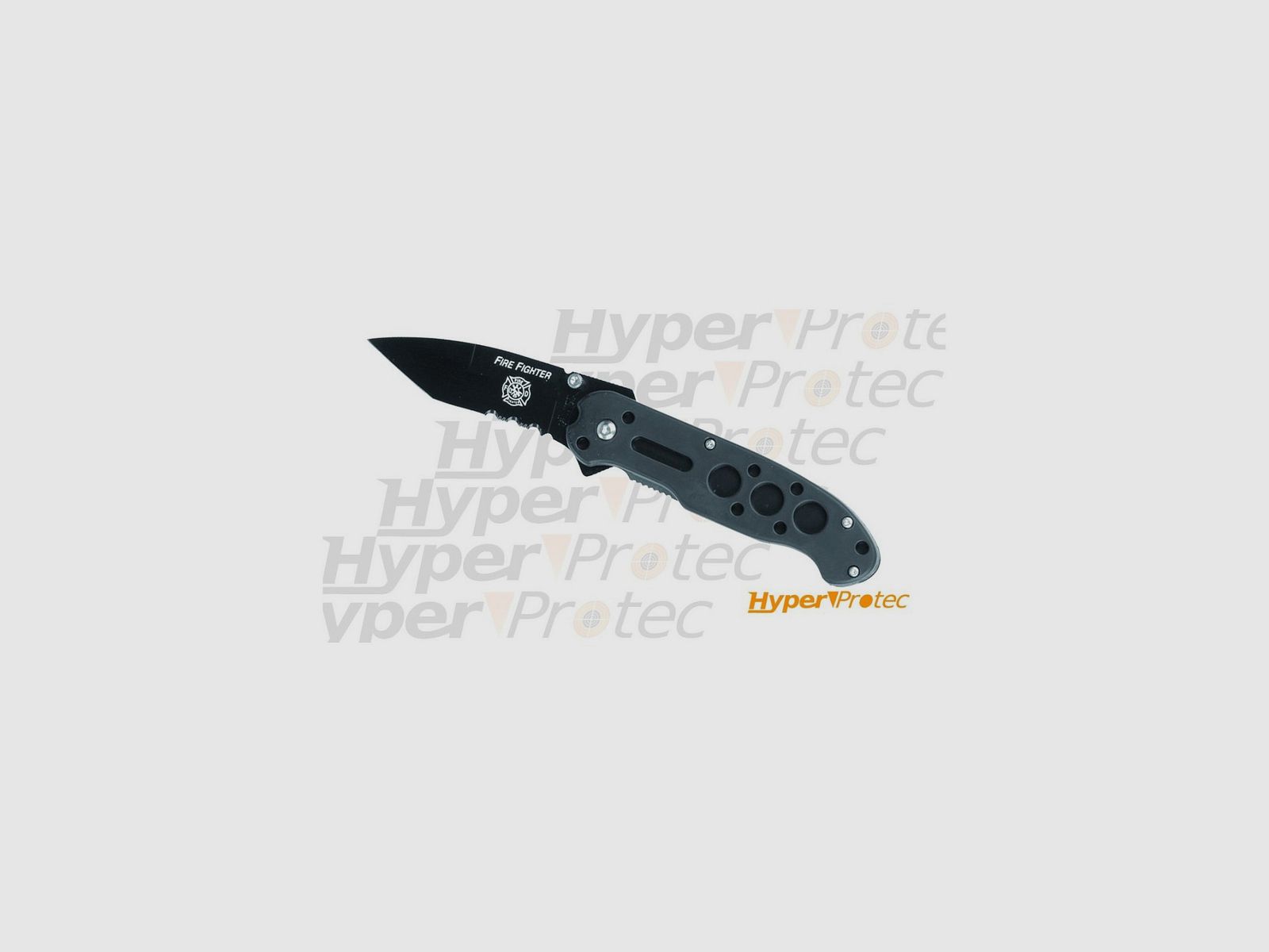 Coltello pieghevole seghettato Fire Fighter Black