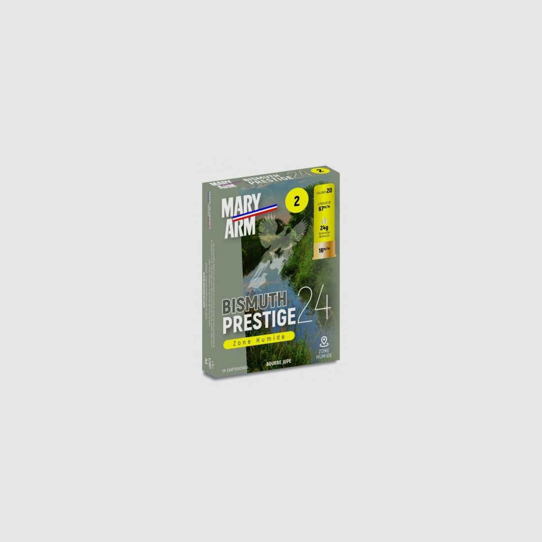 PACKUNG MIT 10 PATRONEN MARY ARM PRESTIGE BISMUTH 24G KAL.20/67 BISMUTH NR.2