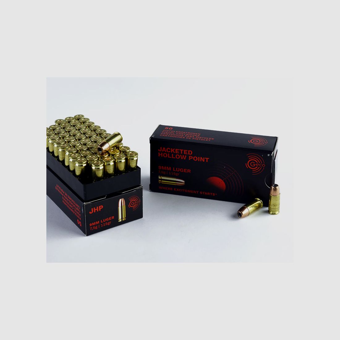 GECO 9 mm Luger, hollow point 115 grs 1 opakowanie (50 strzałów po 0,438 €*)